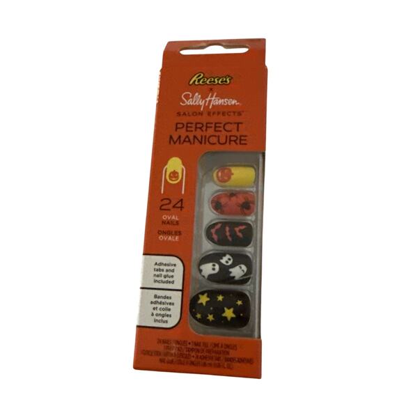 Sally Hansen x Reese’s Halloween Nails 24 Oval Mix Ghost Spider Pumpkin NIB - Picture 1 of 5